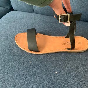 Black Ankle Strap Sandals